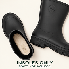 FitFlop Global FG-FT1 cream shearling insoles in a boot — insoles only, boots not included